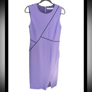 Kimora Lee Simmons Sleeveless Lavender Asymmetric MIDI Dress‎ Office Formal Sz 6